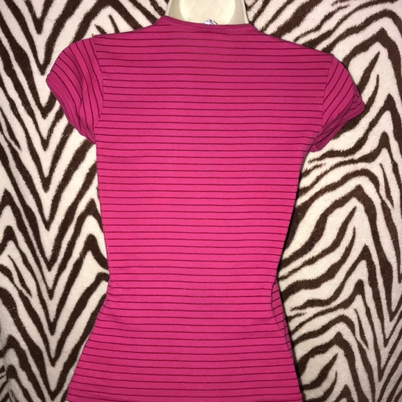 Hot Line Pink semi sheer tee small vintage ๐ - Picture 2 of 3
